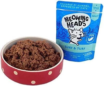 MEOWING HEADS Supurr Surf/Turf konservai katėms (žuvis/vištiena/jautiena) 100g 10vnt