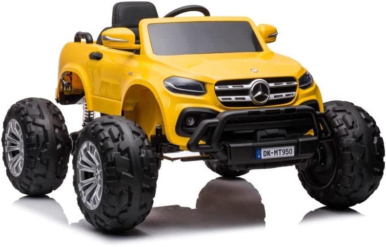 Lean Cars Vienvietis vaikiškas elektromobilis Mercedes DK-MT950 4x4, geltonas