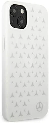 Mercedes MEHCP13SESPWH Apple iPhone 13 mini 5,4″ baltos spalvos kietas dėklas Sidabrinis Stars Pattern