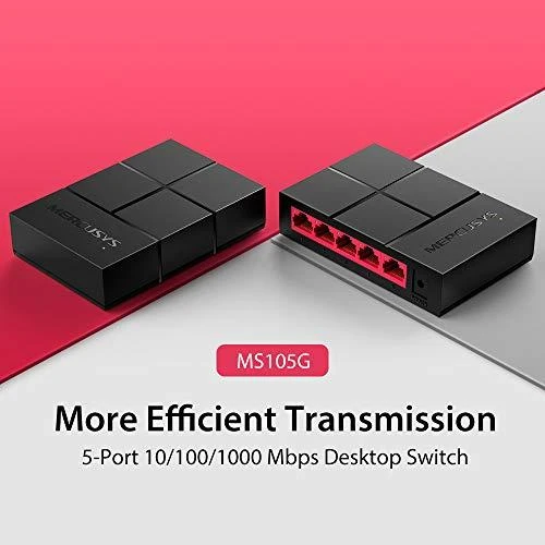 Šakotuvas TP-Link „Mercusys“ | Komutatorius | MS105G | Nevaldomas | Stalinis | Maitinimo šaltinio tipas: Išorinis