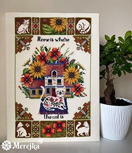 Merejka Namai ten, kur yra katė 27x43 SK220