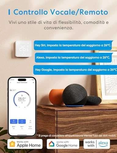 Meross MTS200 Wi-Fi termostatas veikia su Apple Homekit, SmartThings