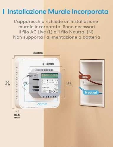 Meross MTS200 Wi-Fi termostatas veikia su Apple Homekit, SmartThings