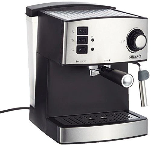 Kavos aparatas Mesko | Espresso Aparatas | MS 4403 | Slėgis 15 bar | Su pieno plakikliu | Semi-automatinis | 850 W | Nerūdijantis plienas/Juodas