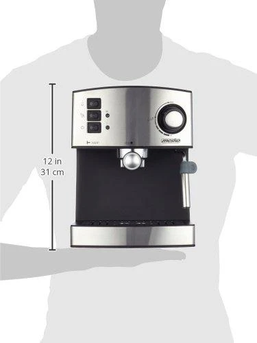 Kavos aparatas Mesko | Espresso Aparatas | MS 4403 | Slėgis 15 bar | Su pieno plakikliu | Semi-automatinis | 850 W | Nerūdijantis plienas/Juodas