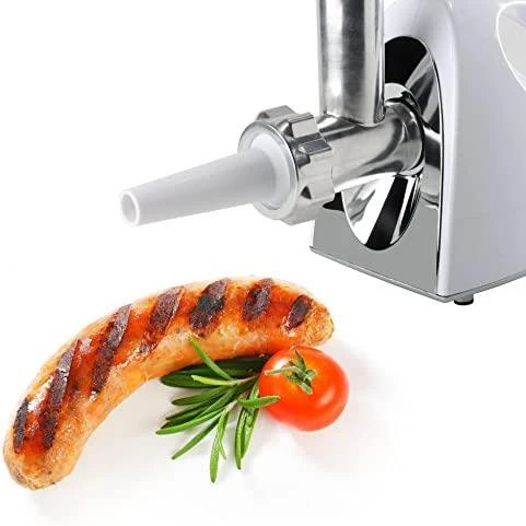 Mėsmalė Tristar | VM-4210 Meat Grinder | Baltas | 3 Nerūdijantis plienas grinding plates, Aluminum grinder head, Aluminum hopper tray, Sausage stuffer, Kubbe attachment, Sausage accessory, Nerūdijantis plienas blade