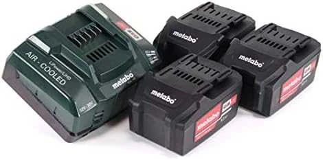 Akumuliatorius Metabo 18 V; 5,2 Ah; Li-ion; 3 vnt. + pakrovėjas Metabo ASC 30-36