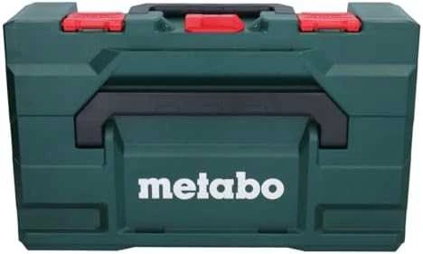 Metabo įrankių lagaminas su raudonais užraktais