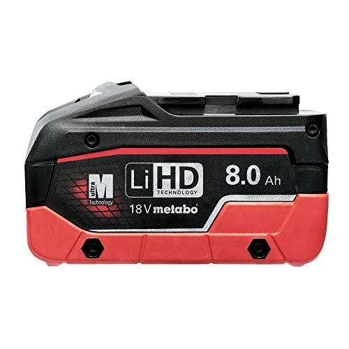 Metabo LiHD 18V 8,0Ah akumuliatorius, šoninis vaizdas