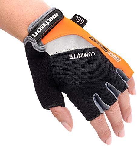 Dviratininko pirštinės Meteor Gel GX35, oranžinė/juoda