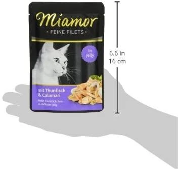 MIAMOR Feine Filets Tunas su kalmarais - šlapias kačių maistas - 100g