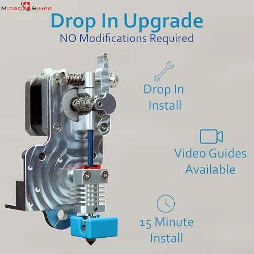 Microswiss Micro Swiss Direct Drive ekstruderis su Hotend, skirtas Creality CR-10/Ender 3 spausdintuvams