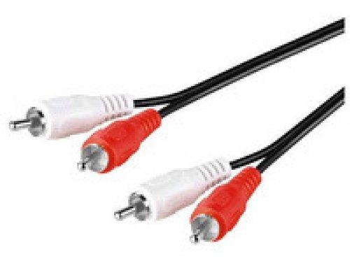 MicroConnect 2xRCA - 2xRCA - 0.5m - 2 x RCA - 2 x RCA - 0.5 m - Juodas
