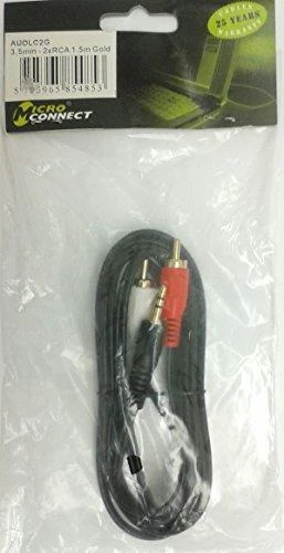 MicroConnect 3,5 mm į 2xRCA kabelis pakuotėje