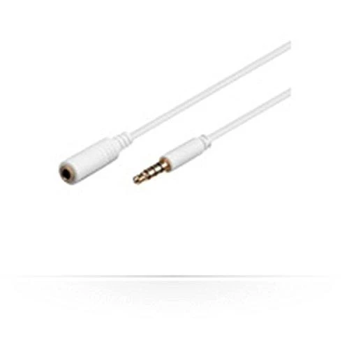Baltas 3.5 mm garso prailgintuvo kabelis 1 m