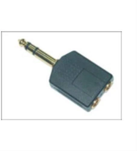AV adapteris MicroConnect Jack 6,3 mm M - 2x lizdas 3,5 mm F juoda