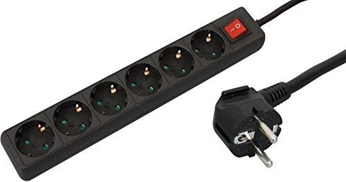 „MicroConnect“ maitinimo juostelė, 6 lizdai, 3 m juodos spalvos (GRU0063B)