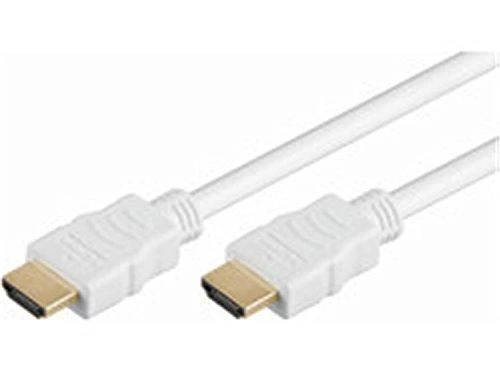 Baltas HDMI laidas su auksuotomis jungtimis
