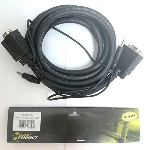 Kabelis MicroConnect D-Sub (VGA) - D-Sub (VGA) + Jack 3.5mm 3m juoda (MONGG3BMJ)