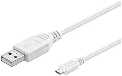 MicroConnect Mikro USB laidas, Baltas, 5m