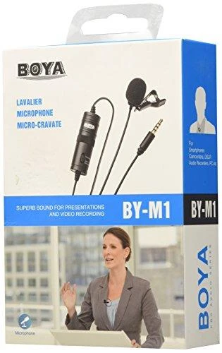 Mikrofonas BOYA 65-18000 HZ, 6.3 mm stereo adapteris, juodas / BY-M1 / BOYA10003