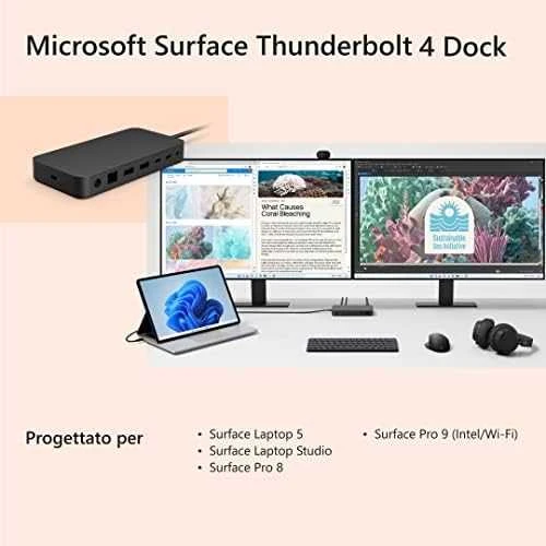 Microsoft Surface Tunderbolt 4 Dock SC IT/PL/PT/ES EMEA Juodas