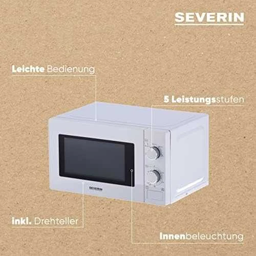 Severin MW 7770 mikrobangų krosnelė Baltas Solo mikrobangų krosnelė Stalviršis 20 L 700 W