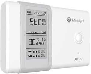 „Milesight IoT LoRaWAN AM107“ patalpų aplinkos stebėjimo jutiklis, temperatūros, drėgmės ir CO2, TVOC, slėgio jutiklis
