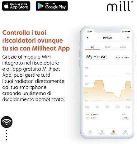 Elektrinis šildytuvas Mill OIL2000WIFI3 | 2000W | iki 24 m² | Baltas