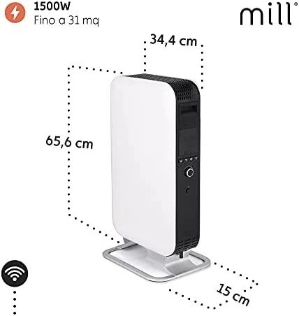 Tepalinis šildytuvas Mill Gentle Air OIL1500WIFI3 GEN3, 1500 W, iki 25 m², Baltas