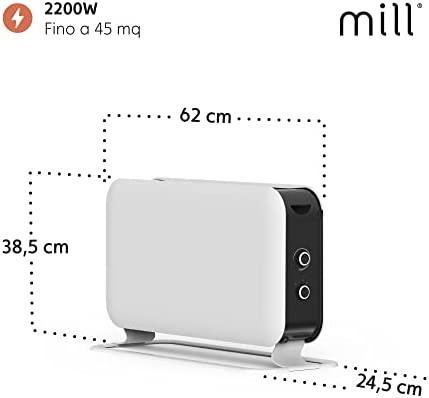 Konvekcinis šildytuvas Mill CO2200MECMAX, 2200 W, Galios lygių skaičius 3, Tinka kambariams iki max 30 m², Baltas
