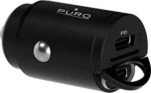 MINI automobilinis kroviklis PURO 2 X USB-C, PD, 30W, juodas / FCMCHUSBCC30WBLK