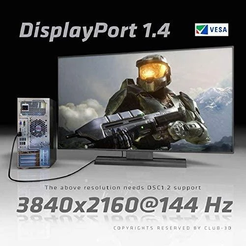 Club 3D Club3D Mini-DP-Kabelis 1.4 HBR3 32,4Gb/s 2m 8K60Hz St/St mažmeninė prekyba