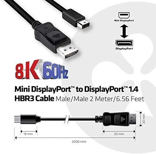 „Club 3D DisplayPort Mini“ – „DisplayPort“ kabelis 2 m juodas (CAC-1115)