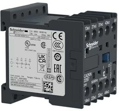 Schneider Electric „Schneider“ pagalbinis kontaktorius 10A 2NO 2R 24V AC (CA2KN22B7)