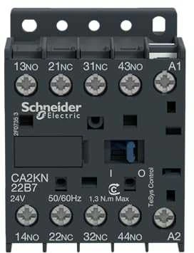 Schneider Electric „Schneider“ pagalbinis kontaktorius 10A 2NO 2R 24V AC (CA2KN22B7)