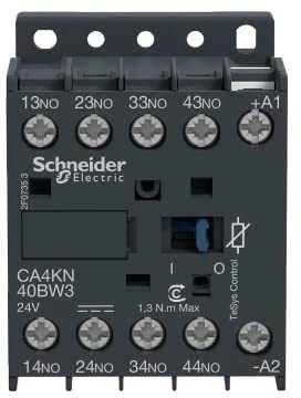 Schneider Electric „Schneider“ pagalbinis kontaktorius 6A 4NO 0R 24V DC (CA4KN40BW3)