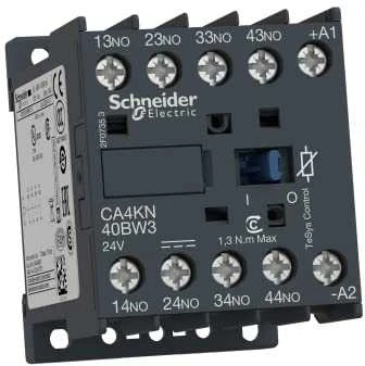 Schneider Electric „Schneider“ pagalbinis kontaktorius 6A 4NO 0R 24V DC (CA4KN40BW3)