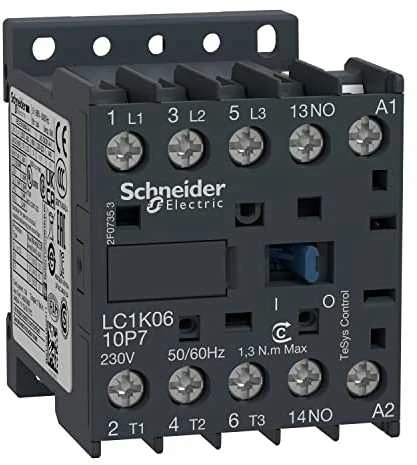 Schneider Electric Schneider maitinimo kontaktorius 3P 6A 24V AC 1NO 0R - LC1K0610B7