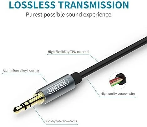 UNITEK Y-C922ABK Unitek Cable miniJack 3,5mm (M) - 3,5mm (M) TWIST Y-C922ABK