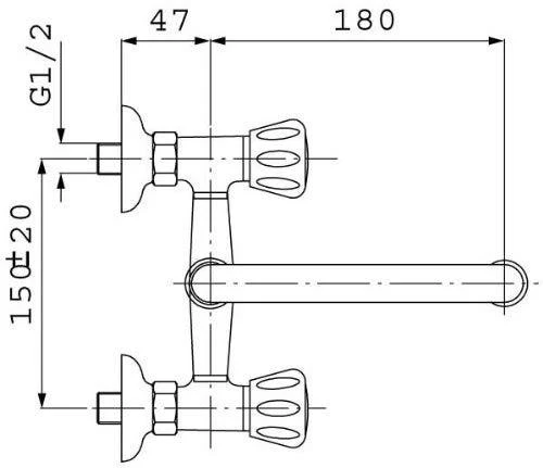 Sieninis Ferro Standard chromuotas čiaupas (BST3)