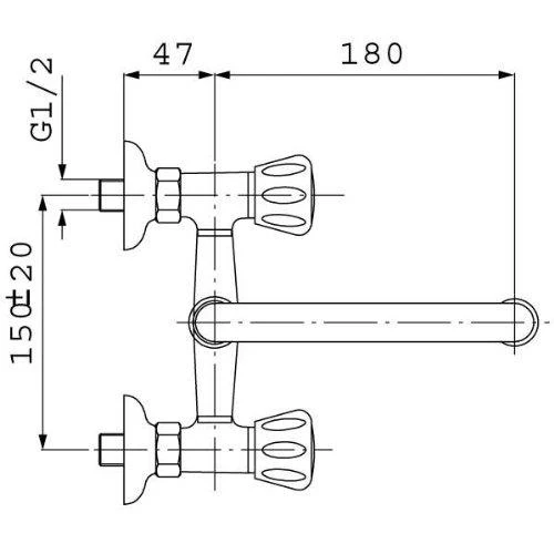 Sieninis virtuvės maišytuvas Ferro Standard chrome (BST5)