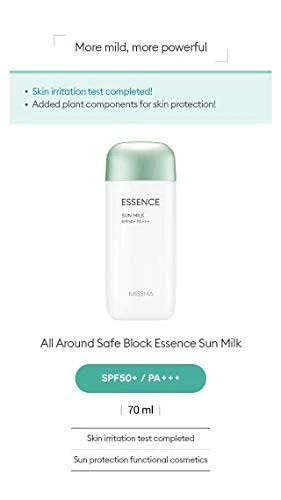 "Missha" apsauginis veido pienelis nuo saulės SPF 50 Sun (All Around Safe Block Essence Sun Milk) 70 ml