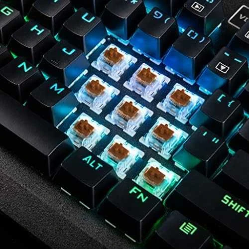 Klaviatūra Modecom Volcano Hammer Brown jungiklis (K-MC-HAMMER-U-BROWN-RGB-DE)