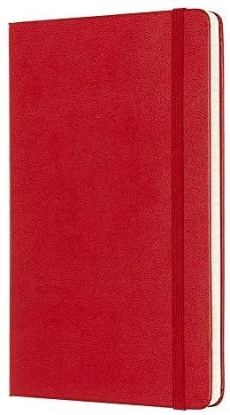 Užrašų knygutė Moleskine Classic 13x21cm, langeliais, kietu viršeliu, raudonos spalvos