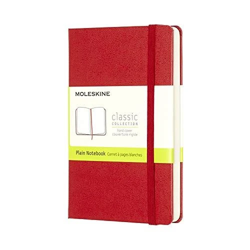 Užrašų knygutė Moleskine Classic 9x14cm, baltais lapais, kietu viršeliu, raudonos spalvos