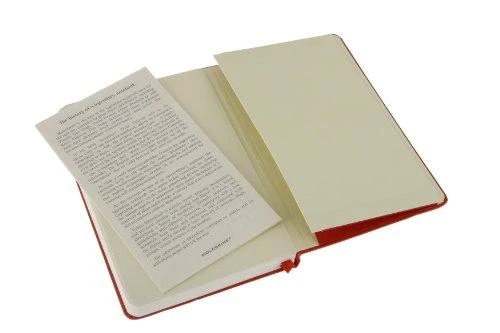 Užrašų knygutė Moleskine Classic 9x14cm, baltais lapais, kietu viršeliu, raudonos spalvos
