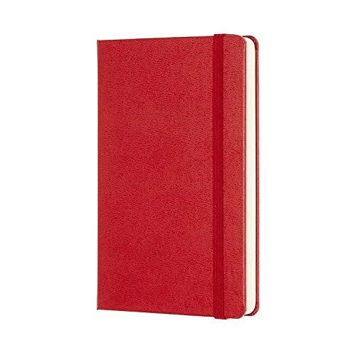 Užrašų knygutė Moleskine Classic 9x14cm, baltais lapais, kietu viršeliu, raudonos spalvos