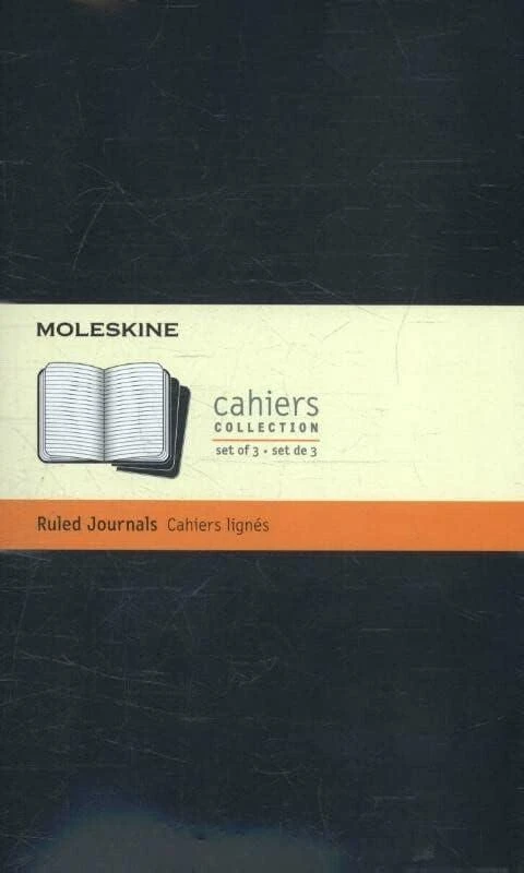 Užrašų knygutė Moleskine Cahier 13x21cm, linijomis, minkštu viršeliu, juodos spalvos, 3 vnt