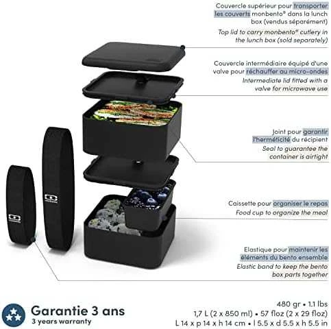 Monbento Bento Square Juodas Onyx juoda